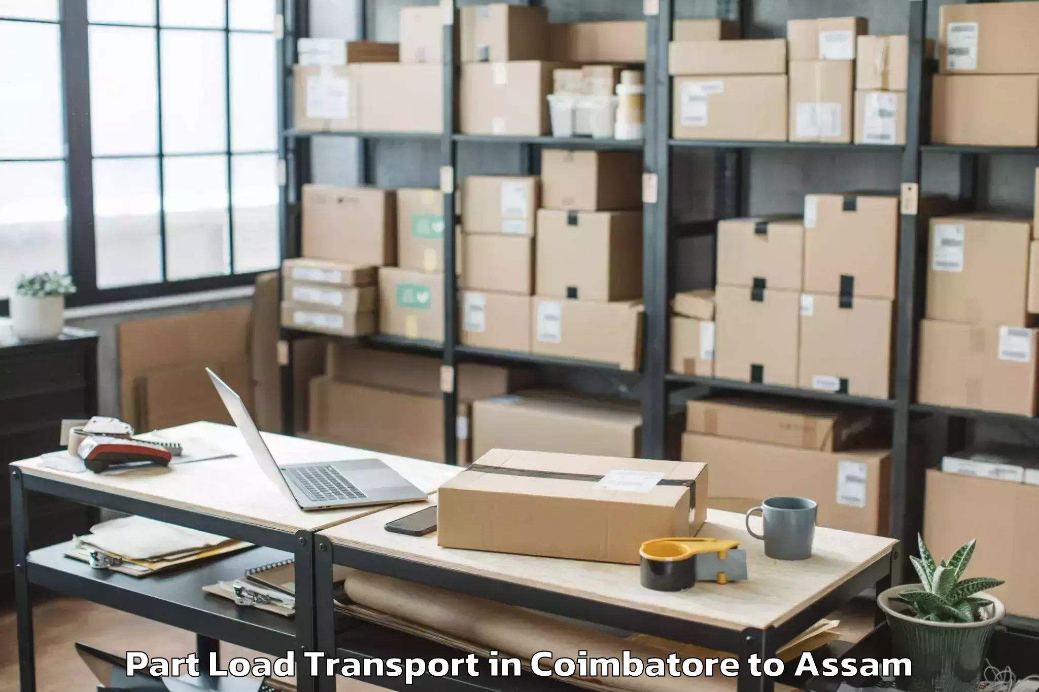 Comprehensive Coimbatore to Salonibari Airport Tez Part Load Transport